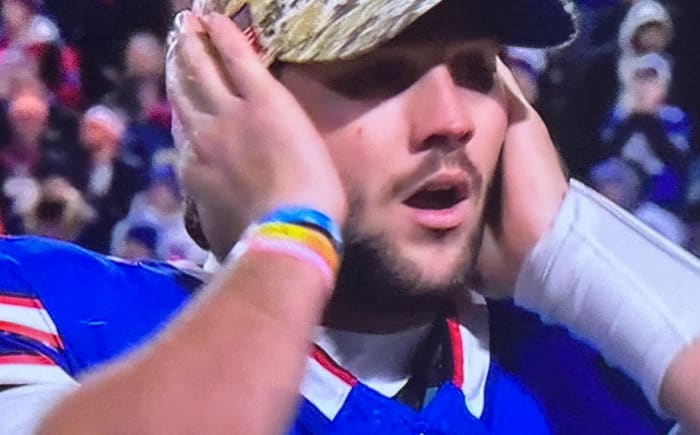 Allen in disbelief at the end of Monday's game.